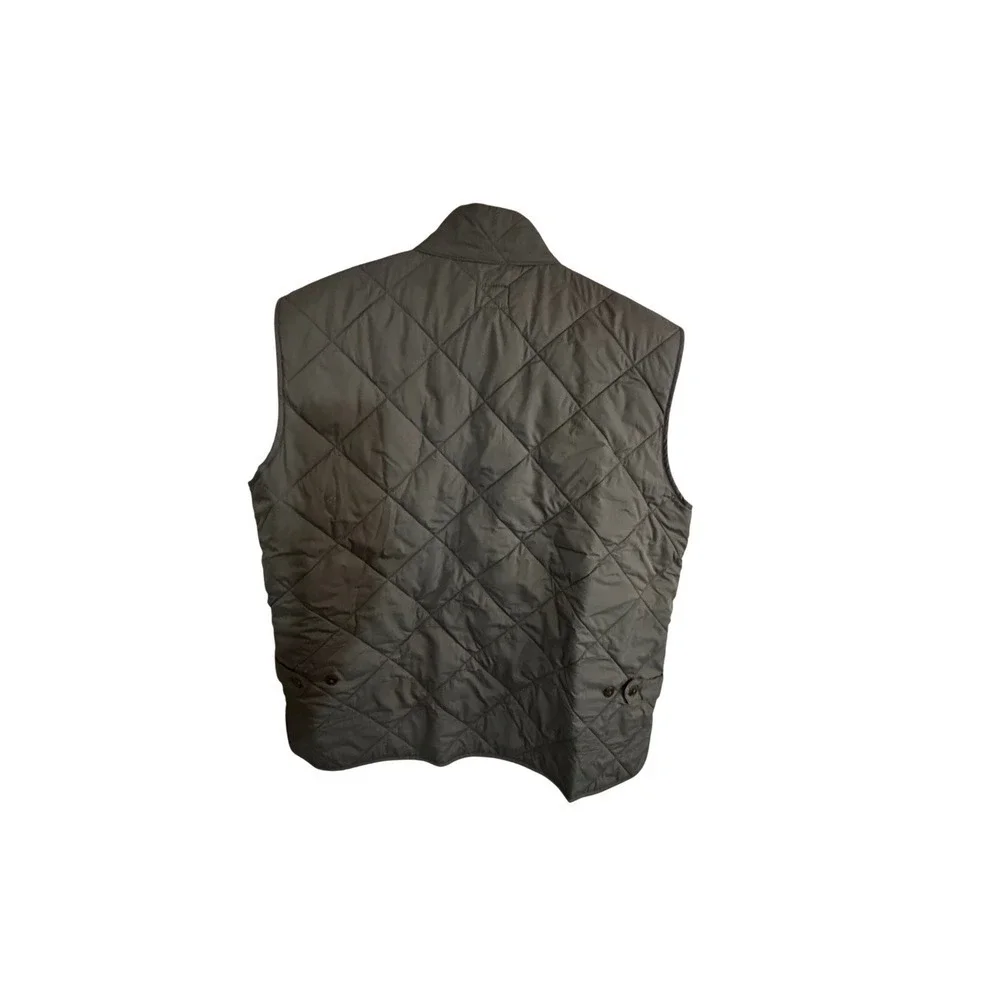 J Crew Authentic Outerwear Quilted Vest Mens‎ XL Gray Full Zip Pockets Lined